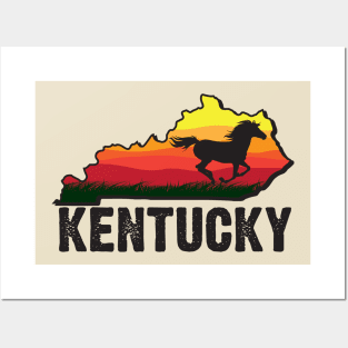 Kentucky Horse Sunset Posters and Art